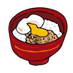 納豆卵ごはん　どんぶり