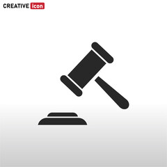 Hammer Judge icon vector . Judge sign