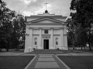 Pratulin church in artistic look in black and white.