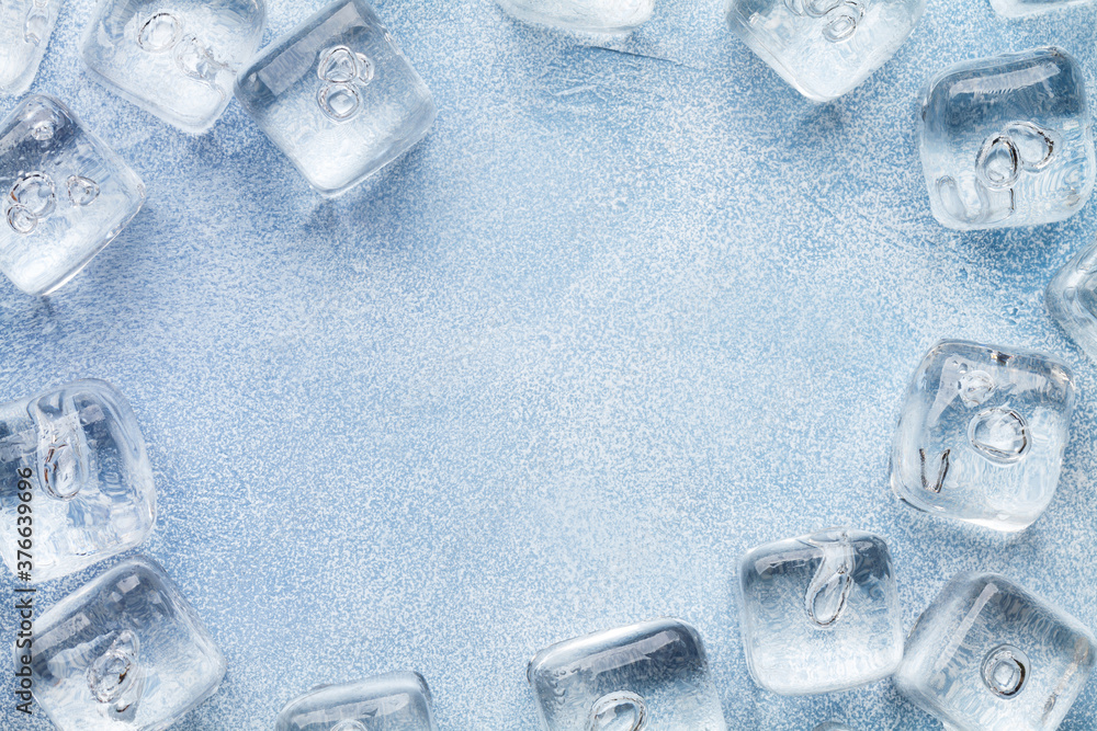 Sticker ice cubes and water drops