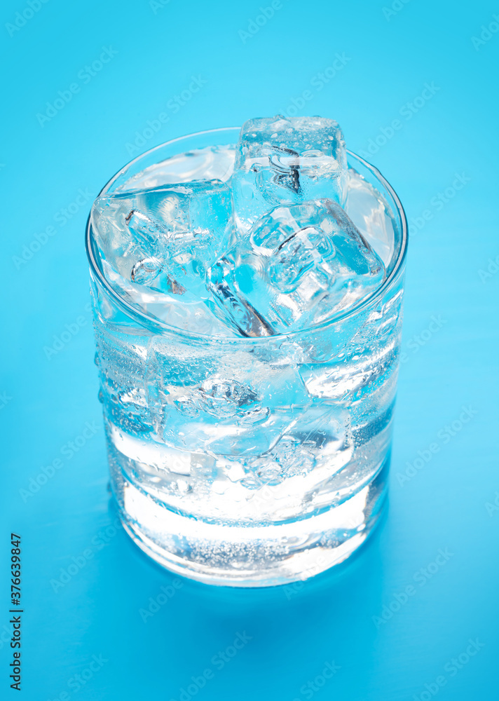 Canvas Prints glass of water with ice cubes