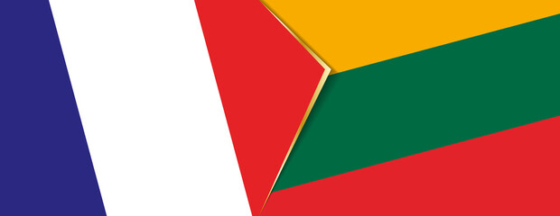 France and Lithuania flags, two vector flags.