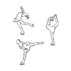 vector sketch illustration figure skating , ice dance, figure skating, vector sketch illustration © Elala 9161