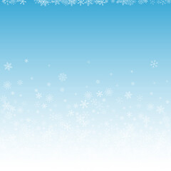 Gray Snowflake Vector Blue Background. magic Snow 