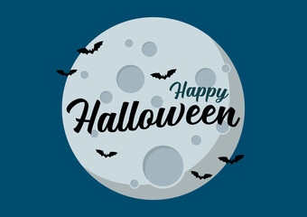 Bats flying over moon