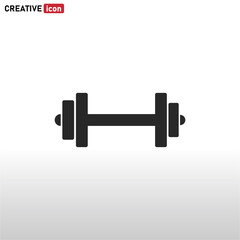 Dumbbell icon vector . Weight sign