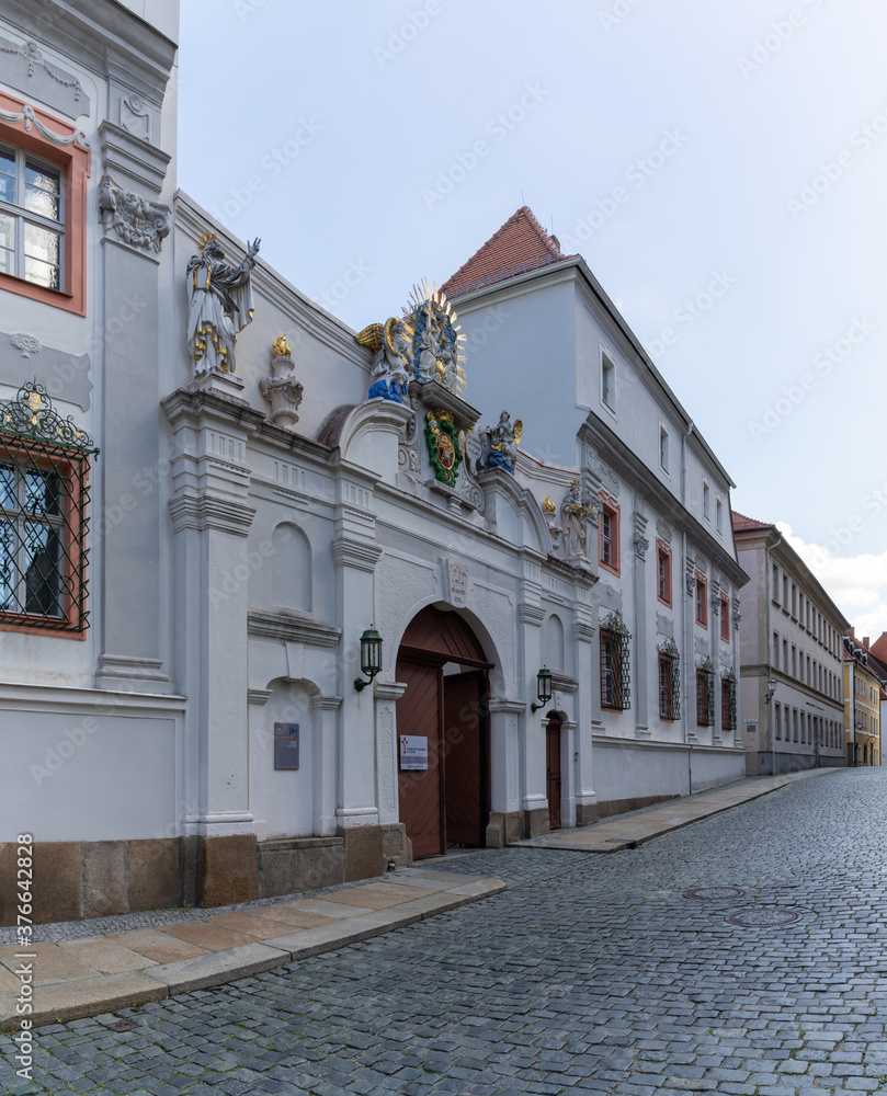 Sticker view of the historic catehdral chapter building in bautzen