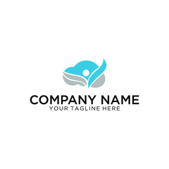 Fototapeta premium Vector logo combination of a cloud and people