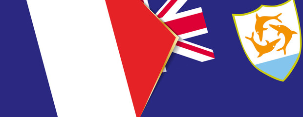 France and Anguilla flags, two vector flags.