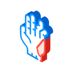 displaced fracture isometric icon vector isolated illustration
