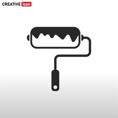 paint roller icon vector . Color sign