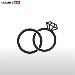 Rings icon vector . Ring sign