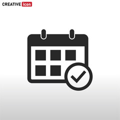 Calendar with Check icon vector
