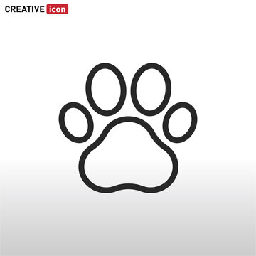 Paw icon vector , Animal Paw sign