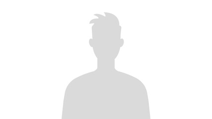 Male avatar profile. Silhouette of a male face. Vector illustration isolated on white background.
