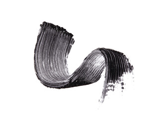 Black mascara brush strokes isolated on white