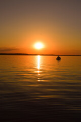 beautiful sunset on the lake, beautiful sunrise on the lake.