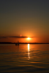 Naklejka na ściany i meble beautiful sunset on the lake, beautiful sunrise on the lake.
