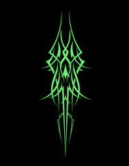 Pinstripe vintage design vector line art illustration