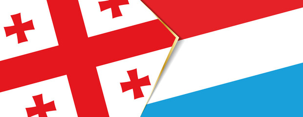Georgia and Luxembourg flags, two vector flags.