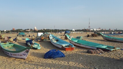Fototapeta na wymiar A day out at Merina beach, Chennai