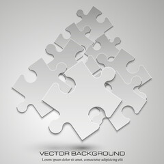 Obraz premium Vector Abstract background made from white puzzle pieces and place for your content