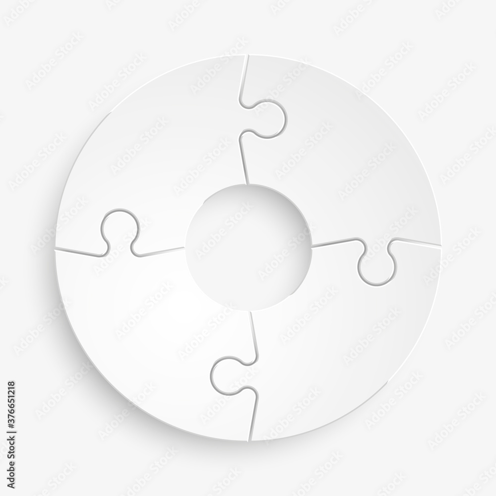 Leinwandbilder four sided 3d puzzle presentation infographic template with explanatory text field for business stat