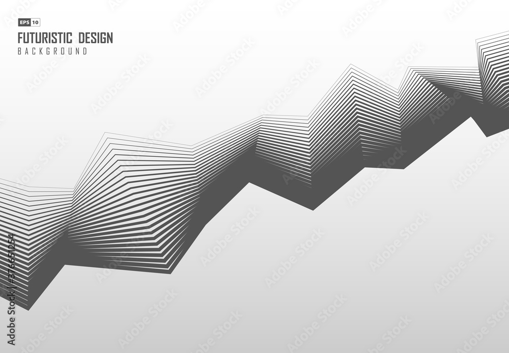 Poster abstract design of gray line pattern zig zag template background. illustration vector eps10
