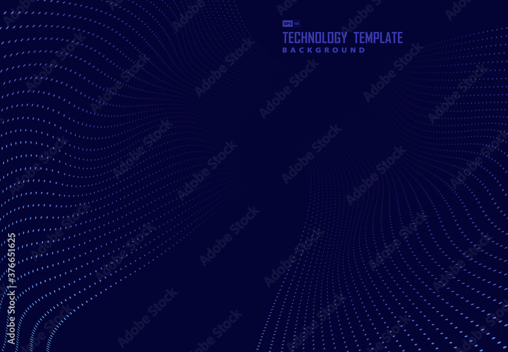Poster abstract dots pattern design of wavy technology artwork pattern background. illustration vector eps1