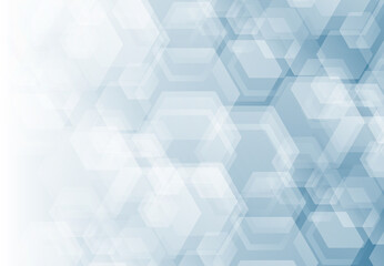 Abstract gradient white and blue design template with hexagonal pattern design technology background. illustration vector eps10