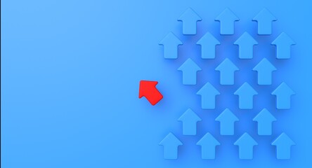 Arrow business and success concept on background. Achievement abstract illustration. 3D render