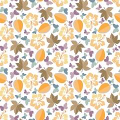 pattern design with colorful leaf ornament, copy space