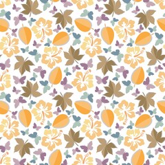 pattern design with colorful leaf ornament, copy space