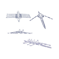 Academic rowing contour vector illustration, academic rowing vector sketch illustration © Elala 9161
