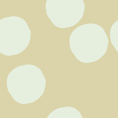 Hand drawn seamless geometric pattern. Pastel polka dots on white backgrounds. Scandinavian style flat design. Kids textile print, wallpaper, wrapping paper, packaging