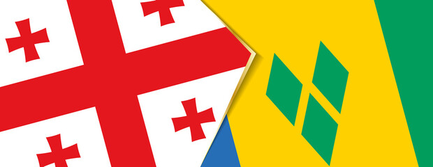 Georgia and Saint Vincent and the Grenadines flags, two vector flags.