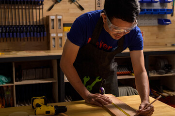 Carpenter working with equipment.Concept you can maker.