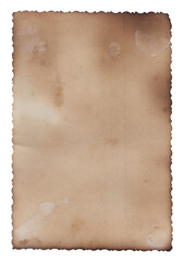Obraz premium Old vintage texture retro paper with burned edges, stains and scratches background