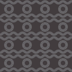 Fototapeta premium Mosaic with geometric shapes. Seamless pattern. Design with manual hatching. Textile. Ethnic boho ornament. Vector illustration for web design or print.