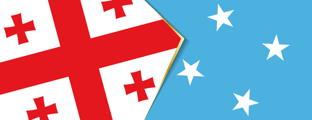 Georgia and Micronesia flags, two vector flags.