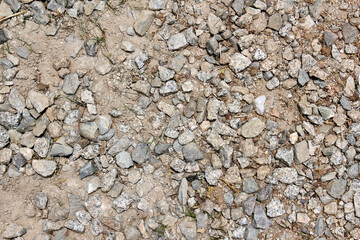 The texture of the gravel. Small rubble