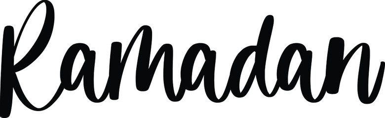 Ramadan Typography/Calligraphy  Black Color Text On White Background