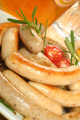 bbq sausages close view