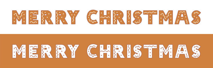 Christmas Gingerbread Cookie Text With Gradient Mesh, Vector Illustration