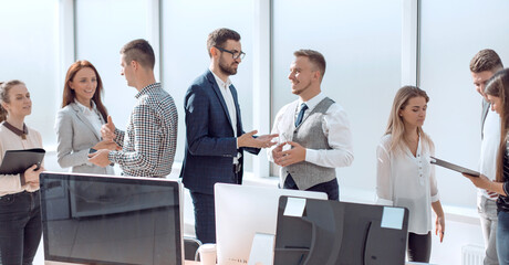 Fototapeta premium workplace employees in a modern office. business concept