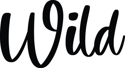 Wild Typography/Calligraphy  Black Color Text On White Background
