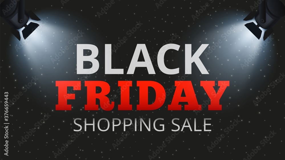 Poster black friday shopping sale. special offers and discounts banner, store or web ads poster template. s