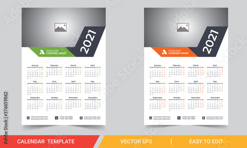 Wall Calendar 21 Calendar Week Starts On Saturday Calendar Template Design With Place For Photo And Company Logo Wall Calendar Design Template 21 Wall Mural Pavel