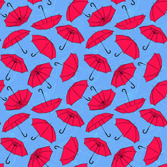 Pink Umbrellas Seamless pattern