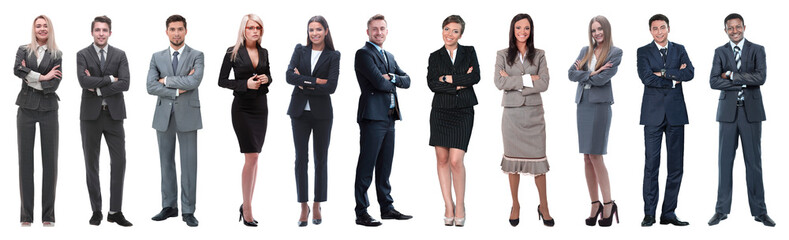 Obraz premium Large group of business people. Isolated over white.